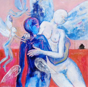 Pittura intitolato "Where are your wing…" da Elisaveta Sivas, Opera d'arte originale, Olio