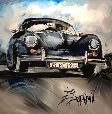 Pittura intitolato "Porsche. À la ligne" da Elise Zimmermann, Opera d'arte originale