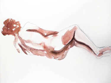 绘画 标题为“Gesture Study No. 9” 由Elizabeth Becker, 原创艺术品, 水彩