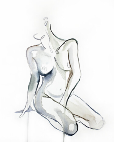 "Nude No. 10" başlıklı Tablo Elizabeth Becker tarafından, Orijinal sanat, Suluboya
