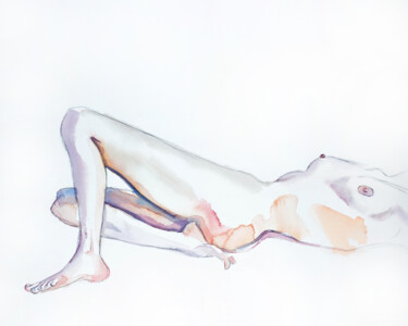 Schilderij getiteld "Nude No. 21" door Elizabeth Becker, Origineel Kunstwerk, Aquarel