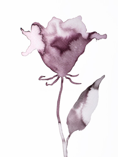 Painting titled "Rose No. 8" by Elizabeth Becker, Original Artwork, Ink