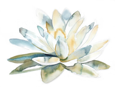 Painting titled "Lotus No. 3" by Elizabeth Becker, Original Artwork, Watercolor