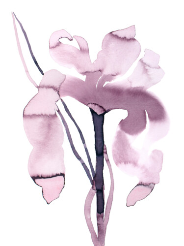 Painting titled "Iris No. 200" by Elizabeth Becker, Original Artwork, Ink