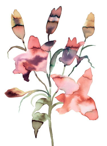 "Lilies No. 2" başlıklı Tablo Elizabeth Becker tarafından, Orijinal sanat, Suluboya