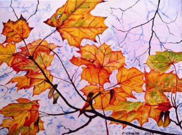 Malerei mit dem Titel "Autumns' Gold" von Elizabeth Sadler, Original-Kunstwerk, Öl Auf Keilrahmen aus Holz montiert