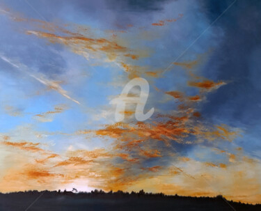 Peinture intitulée "Sunsets Golden Light" par Elizabeth Williams, Œuvre d'art originale, Huile Monté sur Châssis en bois