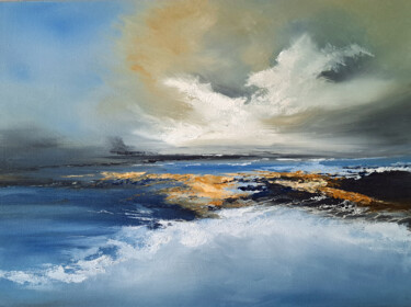 Painting titled "AFTER THE STORM" by Elizabeth Williams, Original Artwork, Oil Mounted on Wood Stretcher frame