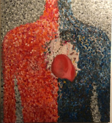 Peinture intitulée "Sharing a heart - S…" par Eliza Matica, Œuvre d'art originale, Huile