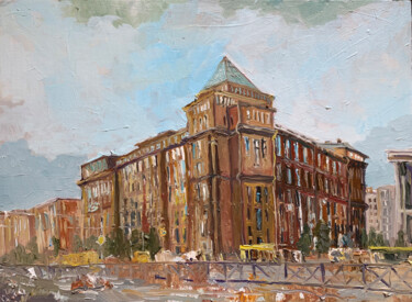 Картина под названием "Oil painting city l…" - Елизавета Пугачева, Подлинное произведение искусства, Масло
