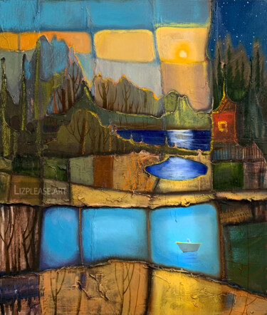 Ζωγραφική με τίτλο "" The north village…" από Елизавета Пугачева, Αυθεντικά έργα τέχνης, Λάδι Τοποθετήθηκε στο Ξύλινο φορείο…