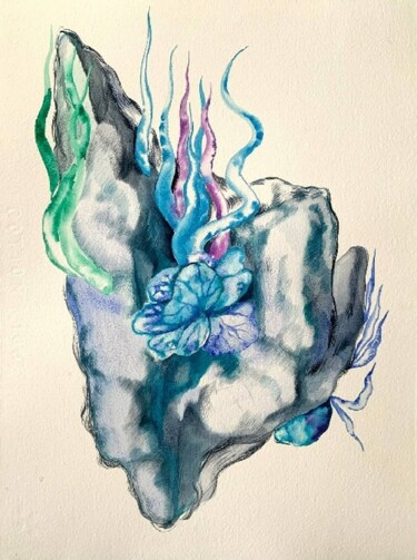 Peinture intitulée "Virtual Meteorite" par Elizaveta Tulchinskaya, Œuvre d'art originale, Aquarelle