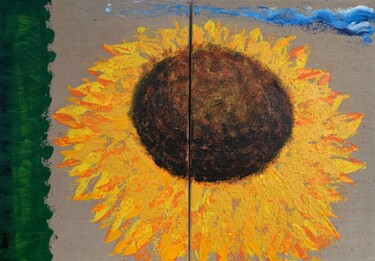 Pittura intitolato "Sunflower" da Elke Bügler, Opera d'arte originale, Acrilico