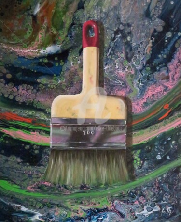 Malerei mit dem Titel "Pinceau" von Elke Thiébaut, Original-Kunstwerk, Acryl