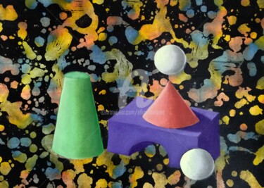 Peinture intitulée "Floating Castle" par Elke Thiébaut, Œuvre d'art originale, Acrylique