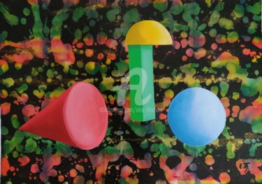 Peinture intitulée "Le Toit" par Elke Thiébaut, Œuvre d'art originale, Huile