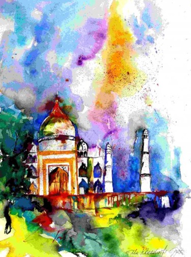 Peinture intitulée "Taj Mahal" par Ella Kleedorfer-Egger, Œuvre d'art originale