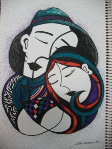 Disegno intitolato "Embrace" da Ellen Carmona-Kochoa, Opera d'arte originale