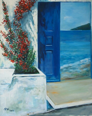 Peinture intitulée "Memory Of Greece Nr…" par Ellen Fasthuber-Huemer, Œuvre d'art originale, Huile Monté sur Châssis en bois