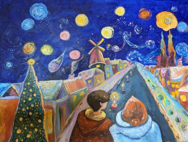 绘画 标题为“A magical Christmas…” 由Ellen Frischbutter, 原创艺术品, 油