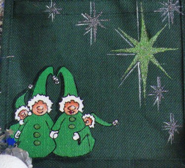Arte textil titulada "Catch the Christmas…" por Nora Leynadier, Obra de arte original, Accesorios