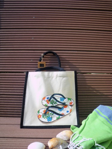 纺织艺术 标题为“Beach holidays!” 由Nora Leynadier, 原创艺术品, 饰品