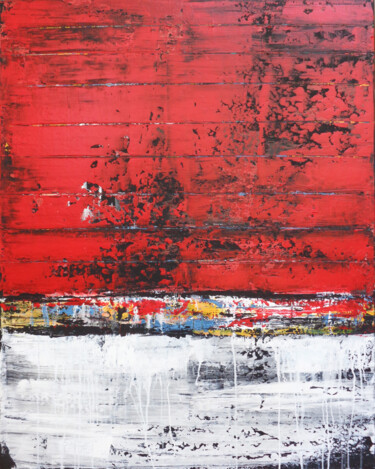 Pintura intitulada "Red Horizons" por Elli Popa, Obras de arte originais, Acrílico