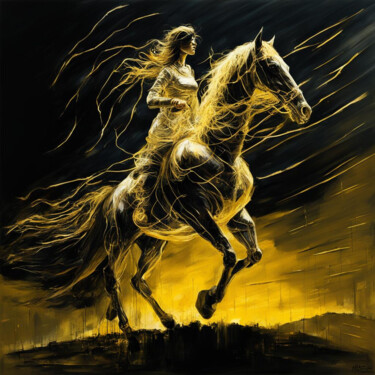 Digitale Kunst mit dem Titel "Rider 1.1" von Elmir Tatar, Original-Kunstwerk, KI-generiertes Bild