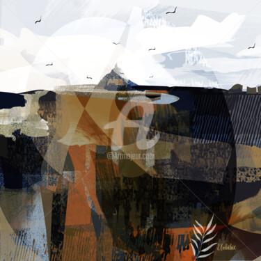 Arts numériques intitulée "Patchwork " Le Mont…" par Elobibie, Œuvre d'art originale, Peinture numérique
