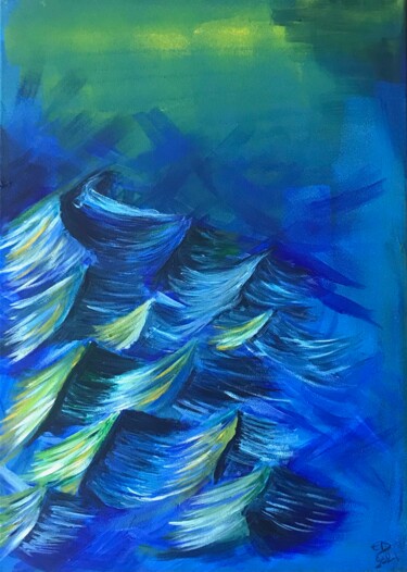 Painting titled "Bodies of water par…" by Els Devrieze, Original Artwork, Acrylic