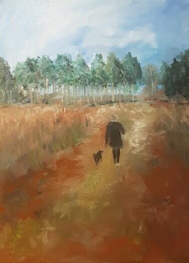 Painting titled "you never walk alone" by Els Driesen, Original Artwork, Oil