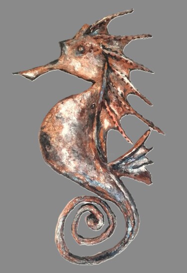 Escultura titulada "Petit hippocampe" por Elsa Mrugalski, Obra de arte original, Acrílico