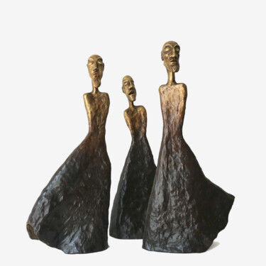 Skulptur mit dem Titel "Caminantes" von Elsa Muñoz, Original-Kunstwerk, Bronze