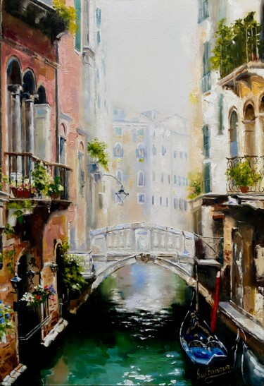 Schilderij getiteld "Venice" door Elvira Sultanova, Origineel Kunstwerk, Olie