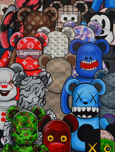 Bearbrick supreme  Pink christmas gifts, Kaws iphone wallpaper