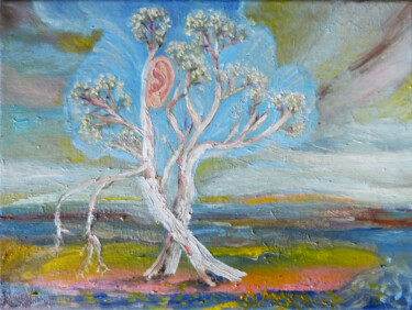 "Natura słuchająca" başlıklı Tablo Elżbieta Goszczycka tarafından, Orijinal sanat, Petrol