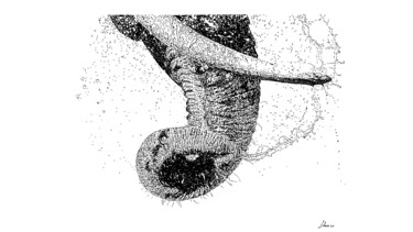 Drawing titled "Watersplash" by Elzem, Original Artwork, Ink