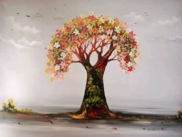 제목이 "Floral tree landsca…"인 미술작품 Ema Kato로, 원작, 아크릴