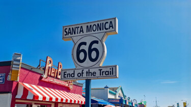Photography titled "Route 66 End of the…" by Emaga Travels By Emaga Art, Original Artwork, Digital Photography