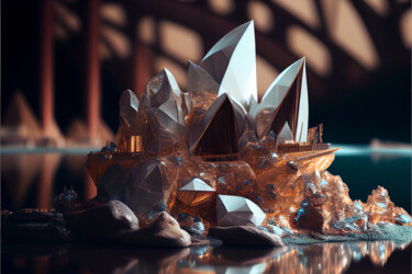 Digital Arts titled "Sydney Opera House.…" by Emaga Travels By Emaga Art, Original Artwork, AI generated image