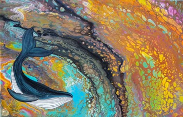 Malarstwo zatytułowany „La Balena Madre” autorstwa Emanuela Lo Presti, Oryginalna praca, Akryl