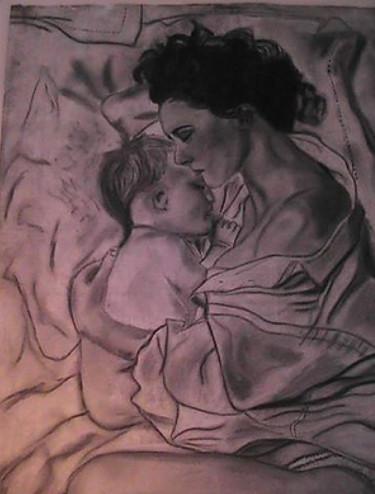 Drawing titled "fusain" by Oeilme, Original Artwork, Chalk