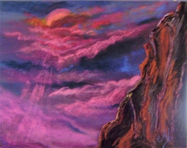 Peinture intitulée "Lever de soleil ros…" par E. Angie Boucard, Œuvre d'art originale