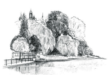 Disegno intitolato "Hyde park" da Emilia Amaro, Opera d'arte originale, Biro