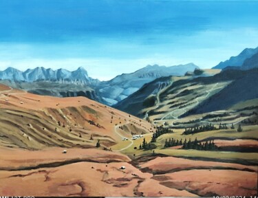 Painting titled "Dolomites." by Emile Dubois, Original Artwork, Acrylic Mounted on Wood Stretcher frame