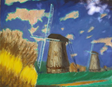 Картина под названием ""Tournez Moulins!"" - Emile Paya, Подлинное произведение искусства, Масло