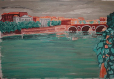 Peinture intitulée ""Toulouse"" par Emile Paya, Œuvre d'art originale, Huile