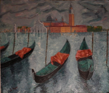 Painting titled ""Venise"" by Emile Paya, Original Artwork, Oil