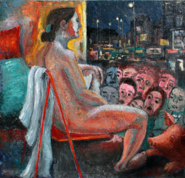 Pittura intitolato ""Les vitrines de Ha…" da Emile Paya, Opera d'arte originale, Olio