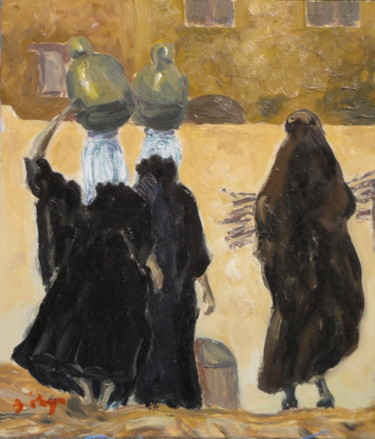 ""Les femmes de Tafr…" başlıklı Tablo Emile Paya tarafından, Orijinal sanat, Petrol